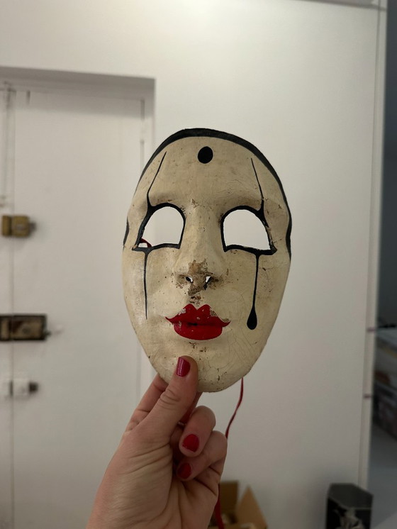 Image 1 of Vintage Pierrot mask - Italian theater / commedia dell'arte style