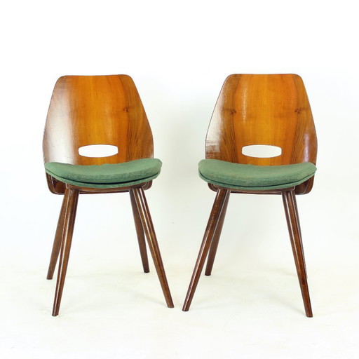 Pair Of Lollipop Chairs By František Jirák For Tatra Nábytok, Czechoslovakia, 1960s – eetkamerstoelen (photo 2 of 16)