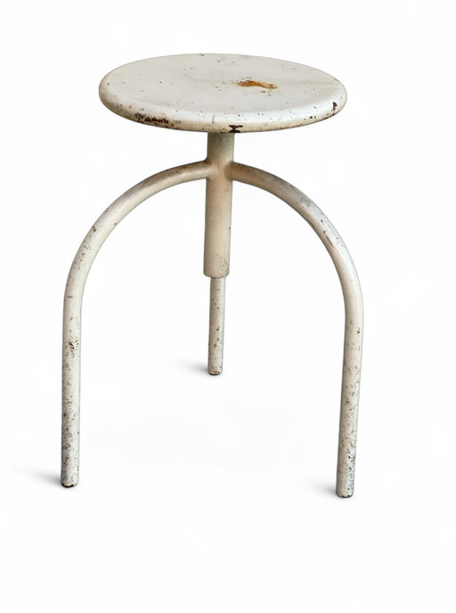 Antique doctor's stool - metal réglab