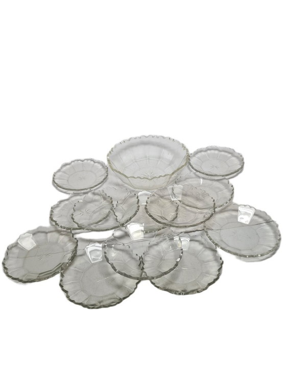 Duitse Biedermeier dessertset, jaren 1850, set van 13 – Tafelwaar, Glass (photo 5 of 17)