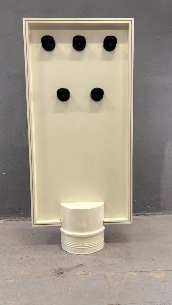 Image 1 of Mid-Century Modern Double-Sided Hall Stand with Mirror & Coat Hooks, 1960s, Europe
