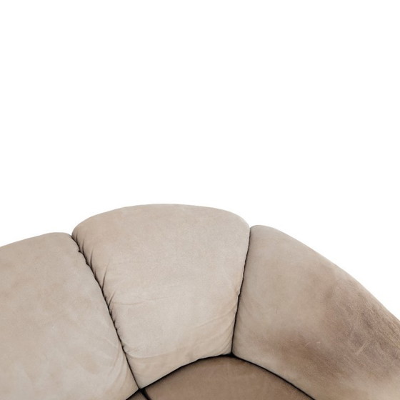 Image 1 of Originele Walter Knoll Piccolino tweezitsbank van suède in vintage stijl.