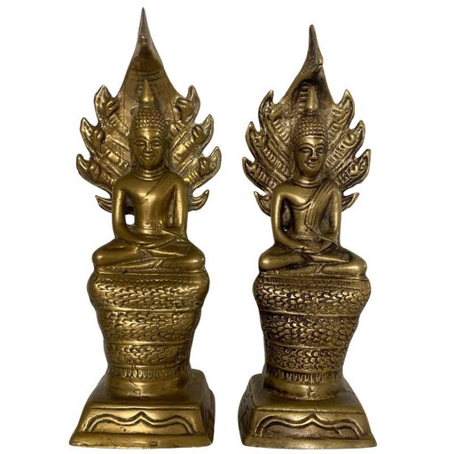 Set Naga Buddha en latón – Sudeste Asiático (lote 181)