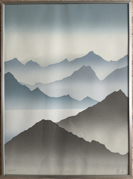 Tríptico (tres paneles) Paisaje escocés ‘Lochnan’, serigrafías – Roggenkamp, Arte, Glass, Paper (photo 8 of 15)
