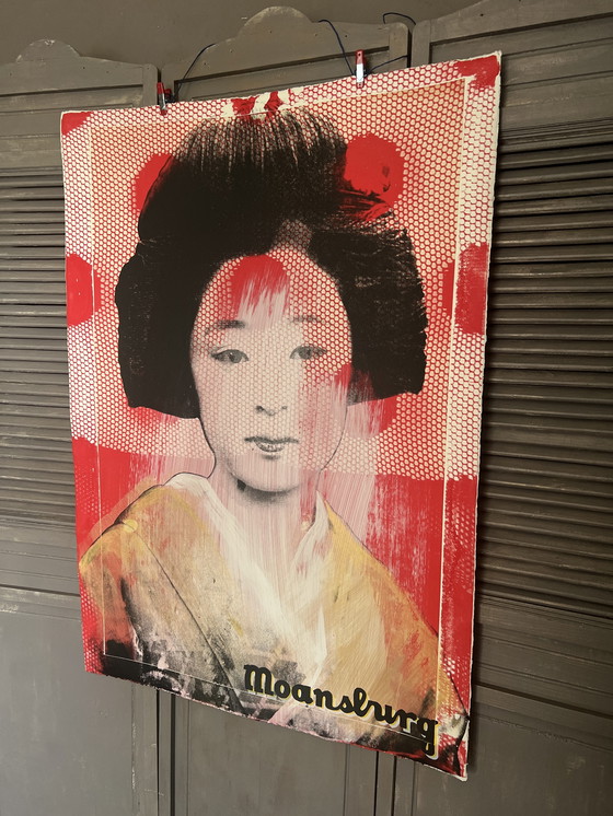 Image 1 of Zeefdruk (75/108cm) Moansburg “Geisha red” nr 8 vd10