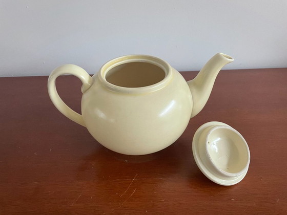 Image 1 of Plateelbakkerij Zuid Holland - Teiera Art Déco gialla + tazze e piattini