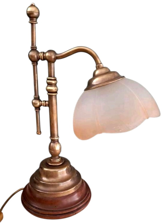 Image 1 of Bureaulamp vintage messing 