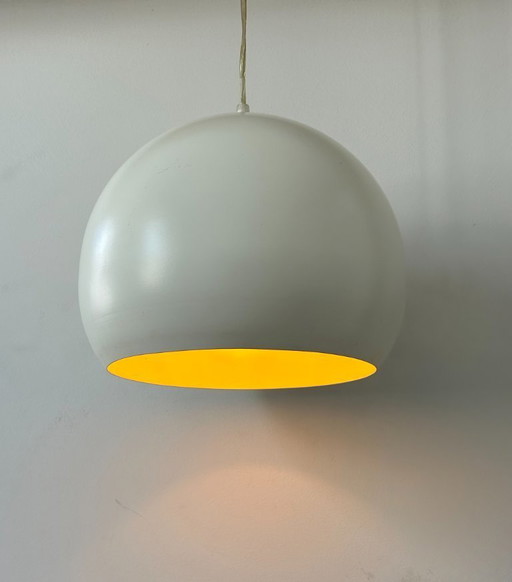 White metal suspension lamp, France 1980