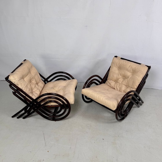 Image 1 of Franse rotan woonkamerset, jaren 70