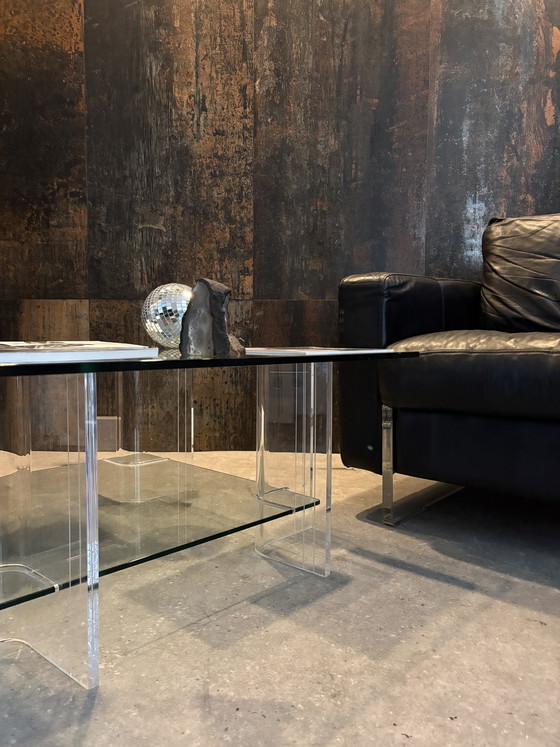 Image 1 of Midcentury salontafel glas/plexiglas