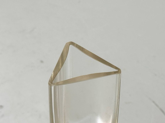 Image 1 of Sculptural glass vase with a triangular base, 1960s