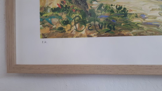 Image 1 of Marcel BELVISI - Sendero de un pequeño pueblo - Litografía enmarcada del artista