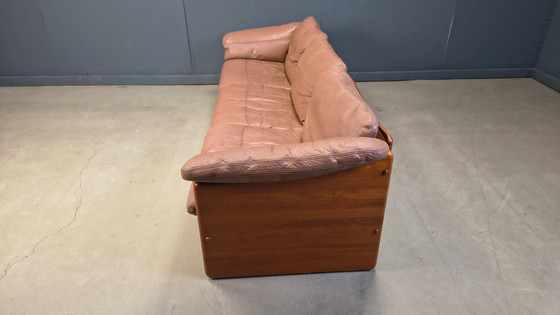 Image 1 of Canapé 3 places en cuir et teck danois, par Mikael Laursen, années 1970