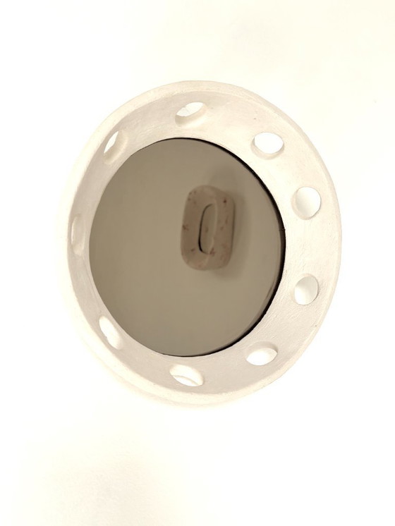 Image 1 of French contemporary ceramic mirror, "Tondo" by Renzo Maar