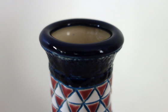 Image 1 of Art-Deco-Keramikvase mit Vogeldekor von Amphora, 1920