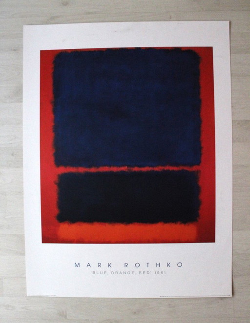Mark Rothko "Blu, arancione, rosso" 1966 - Poster museale d'epoca - (80 x 60 cm)