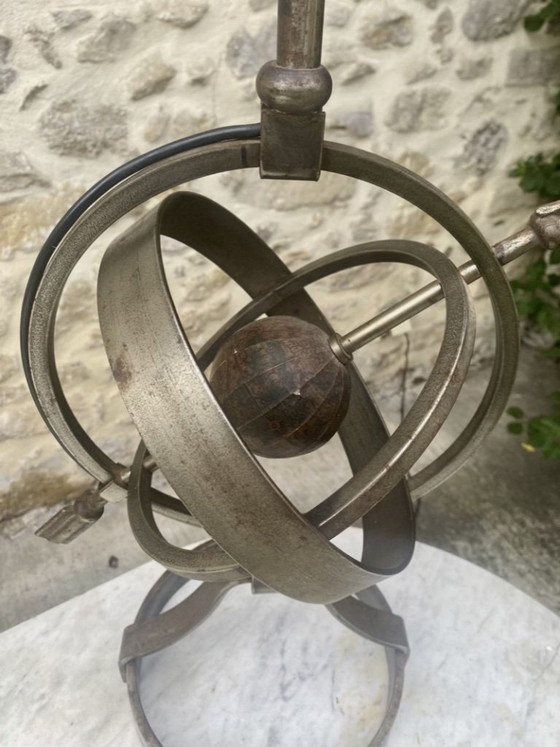 Astrolab Jean-Pierre Ryckaert Table lamps Steel, Paper Mâché 1950s, Metal, Wood, Grey, Vintage (photo 5 of 6)