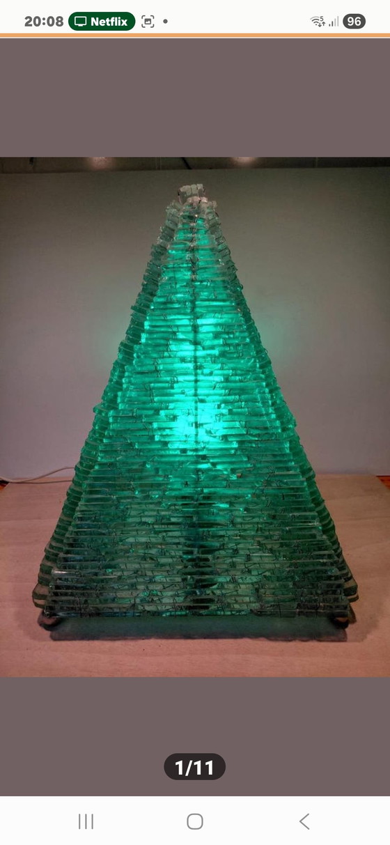 Image 1 of Toa Tesserine 40cm pyramid glass lamp