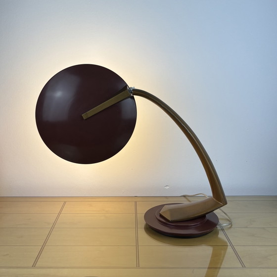 Image 1 of Brutalist Fase Boomerang 2000 Table Lamp by Luis Pérez de la Oliva 1960s-1970s Industrial Design Spain, Mid-Century, Space Age