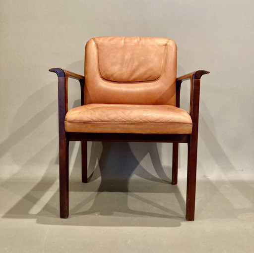 Leren fauteuil "Ontwerp 1960