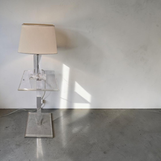 Image 1 of 1 van 2 Designer Acryl Glazen Lamp Kolom Bijzettafel Lamp Tafelmeubel Glanzend