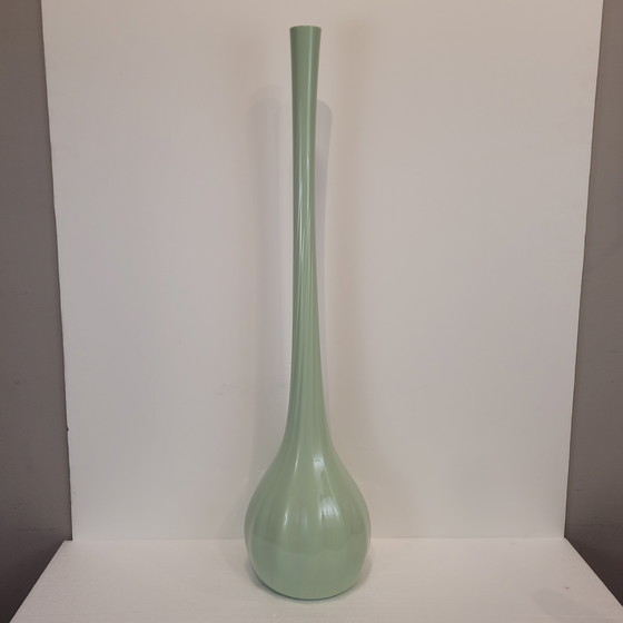 Image 1 of Vase / Soliflore en cristal, vert céladon, années 70 – France