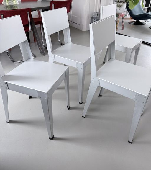 4 sedie in alluminio Piet Hein Eek Lensvelt