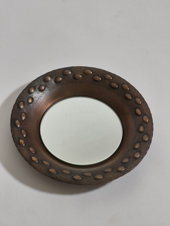 Miroir mural vintage en cuivre, fait main, milieu du siècle, Own Zint – Eugen Zint, Copper (photo 14 of 15)