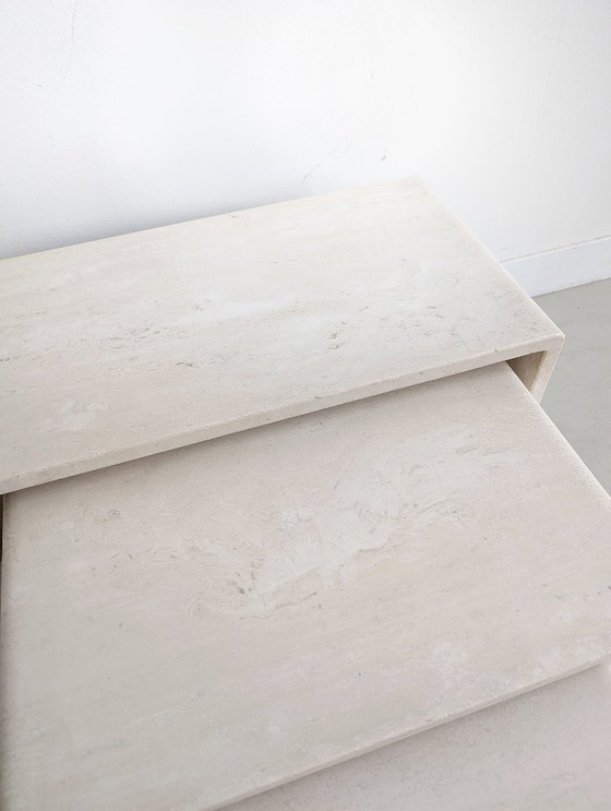 Image 1 of Mesas nido de travertino años 80