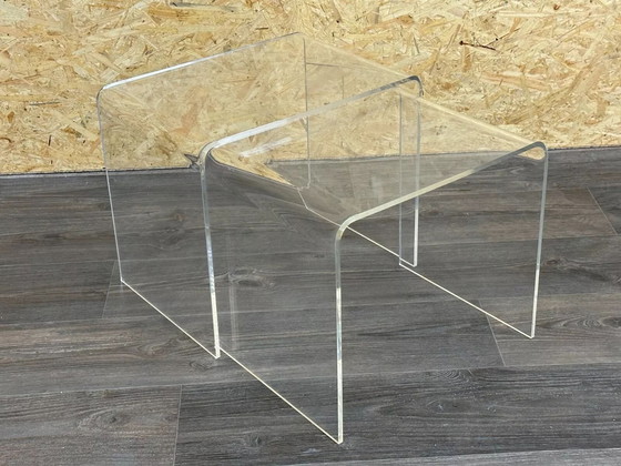 Image 1 of 60s 70s side tables Nesting Tables Acrylic Plastic Space Age Design