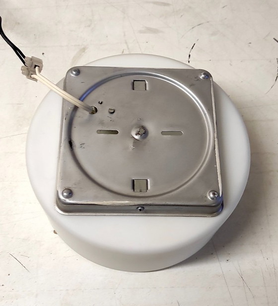 Image 1 of Bauhaus style ceiling or wall light with cylindrical opaline globe - mid-20th century