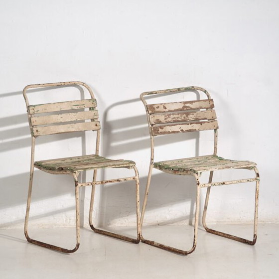 Antique white garden chairs (c.1920). Set of 2 pieces #35 – Iron (photo 5 of 40)