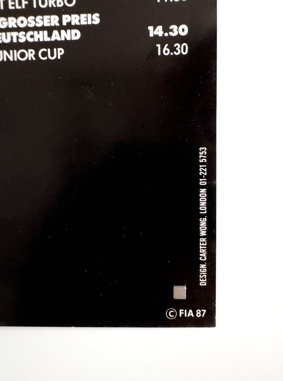 Image 1 of 🏁 Formel 1 – Großer Preis von Deutschland, Hockenheim 1987 – Original Poster/Plakat