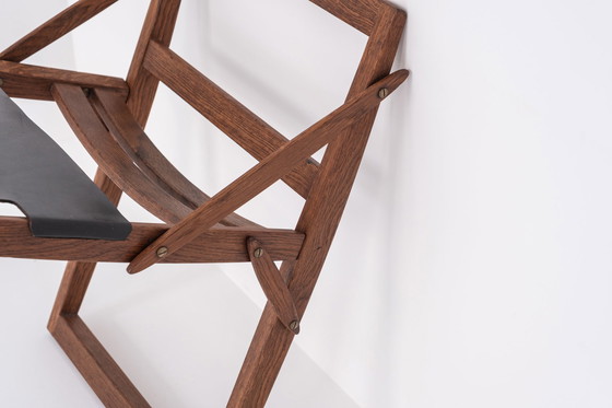 Image 1 of Rare folding stool designed by Peter Hvidt & Orla Mølgaard-Nielsen for Ludvig Pontoppidan, Denmark 1959. 