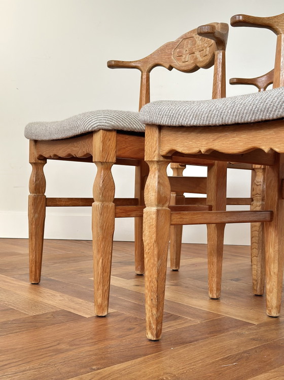 Image 1 of Vintage stoelen set 4 eiken Henning Kjærnulf E.G. Møbler