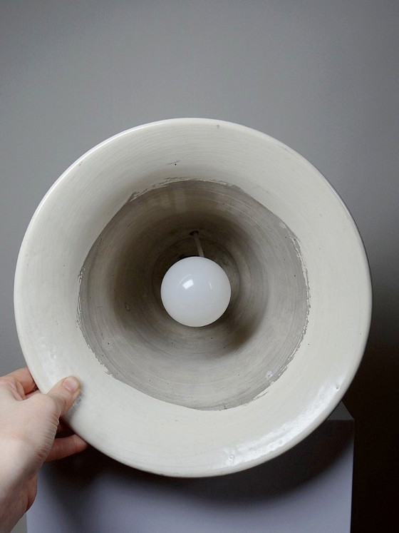 Image 1 of Grande lampada Raku moderna in beige e marrone Keramos Sèvres - René Hénon [...]