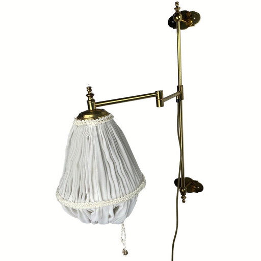 Art Deco Messing schwenkbare Bogen Wandlampe Laterne, 1920S