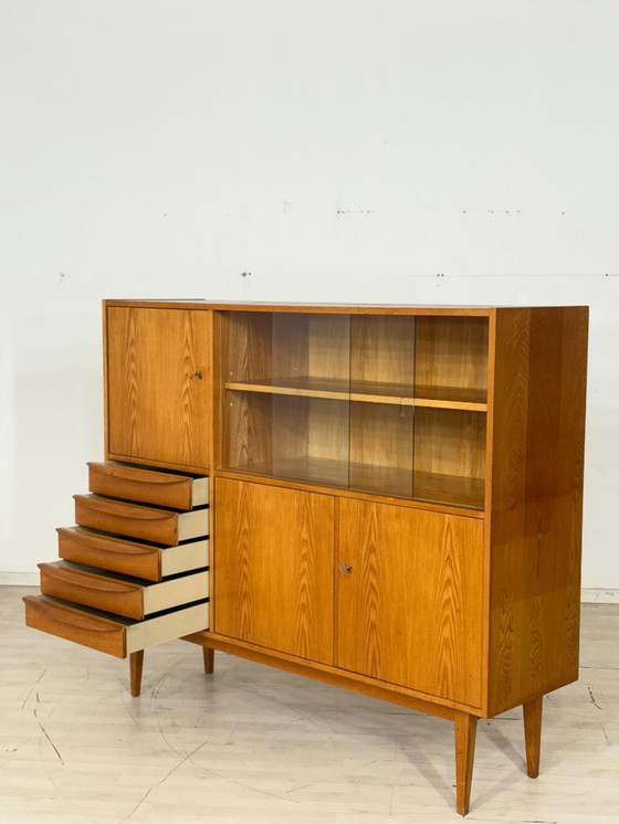 Image 1 of Beautiful vintage Hellerau sideboard / highboard / china cabinet / living room cabinet / mid-century cabinet