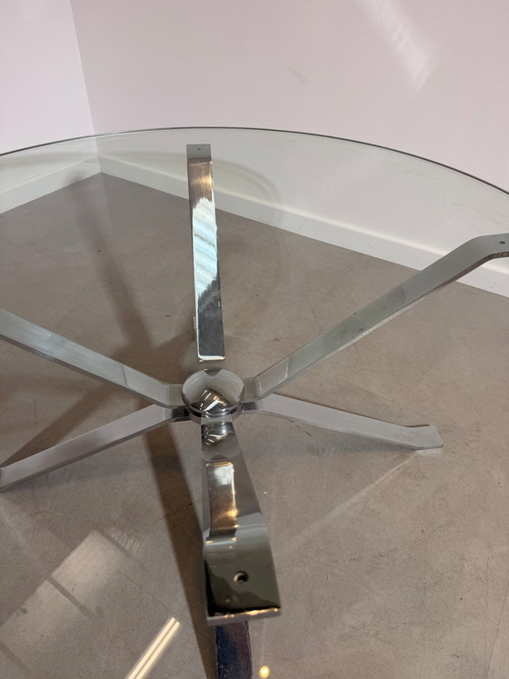 Vintage Modernist Chrome Glass Coffee Table (photo 5 of 5)