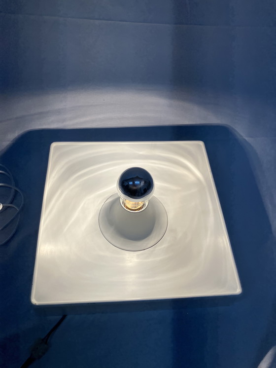 Image 1 of Vintage witte ijzeren vierkante wandlamp van Solken Leuchten