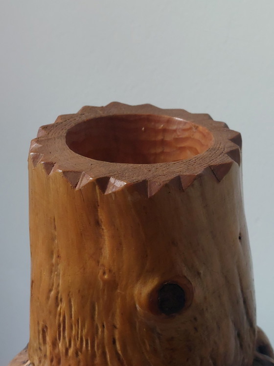 Image 1 of Vintage brutalist root trousers vase with jagged decoration
