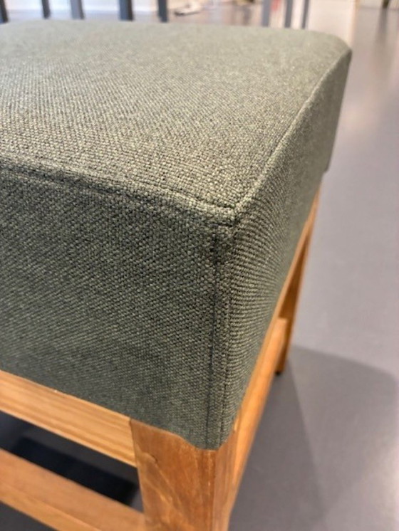 Image 1 of Top teak houten krukjes met stoffen zitting! 