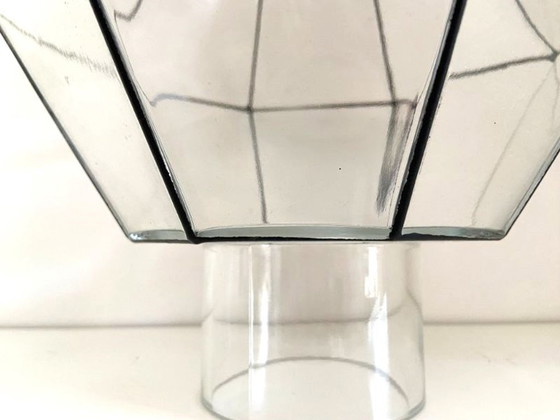 Image 1 of Lampada da soffitto vintage con paralume a globo in vetro, prodotta a Glashütte, Limburgo, Germania, nel 1960.
