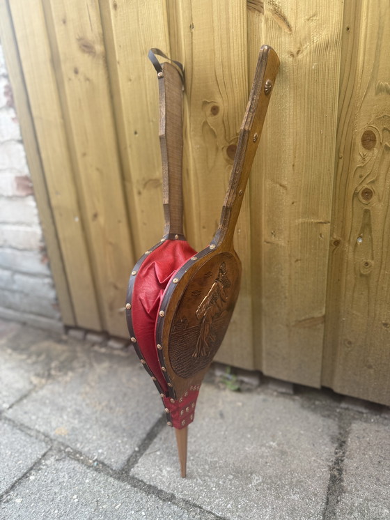 Image 1 of Soffiatore per camino antico con decorazione in rame