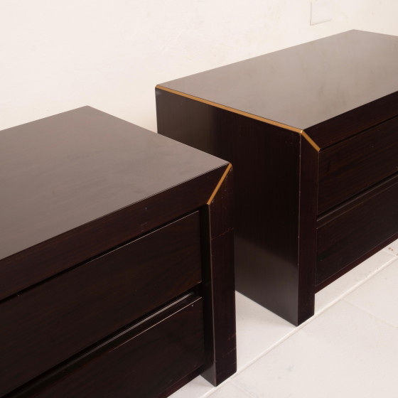 Paire de tables de nuit en palissandre d'Afrique et laiton pour Fratelli Turri – Gorgoni, Wood (photo 9 of 19)