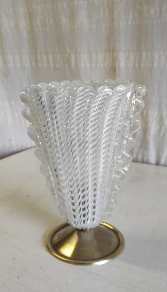 Image 1 of Table lamp with Murano glass shade - mid-20th century