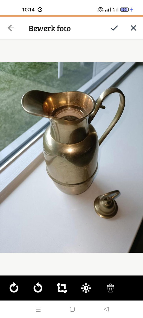 Image 1 of Thermos flask vintage yellow copper