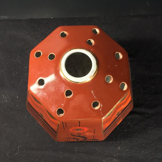 Art Deco Geometric Modernist Earthenware Pottery Vase from Saint Ghislain, 1935 (photo 8 of 12)