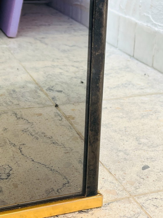 Tweekleurige salontafel van messing en zwart spiegelglas van Fedam (photo 11 of 18)