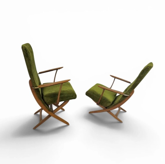 2 x 20e-eeuwse vintage design verstelbare fauteuils (photo 4 of 16)